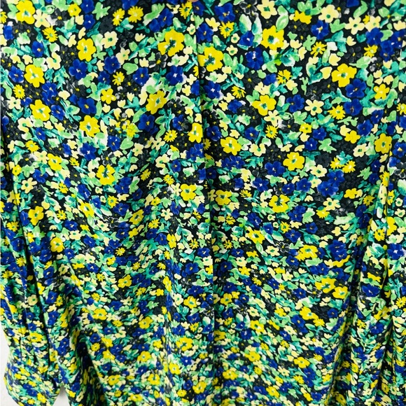 Zara Long Sleeve 100% Viscose Lightweight Bold Floral Button Down Blouse Shirt - Picture 5 of 6